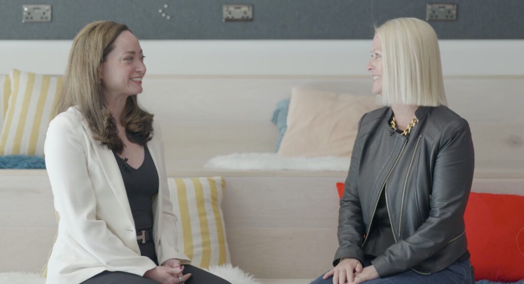 Cori McKeever and Dawn Langeland talking to each other